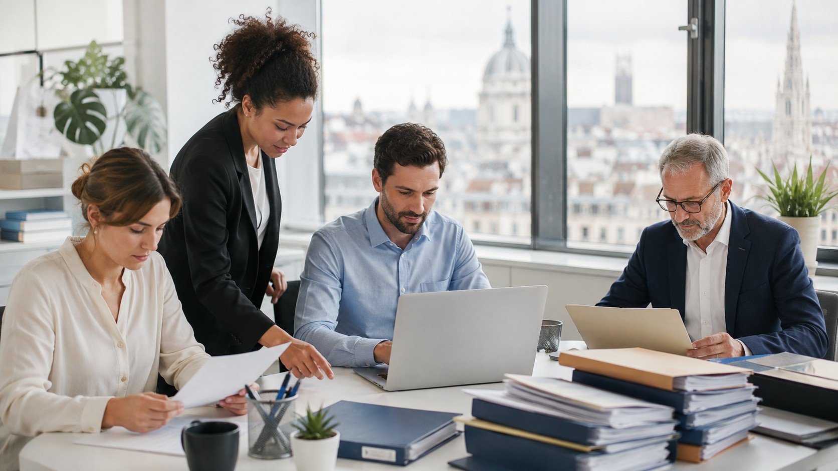 Collaboration dans un bureau moderne